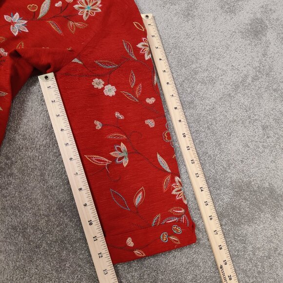 Silk Land Women's Embroidered 100% Silk Jacket Size Medium Bohemian Quiet Luxury - Picture 10 of 10